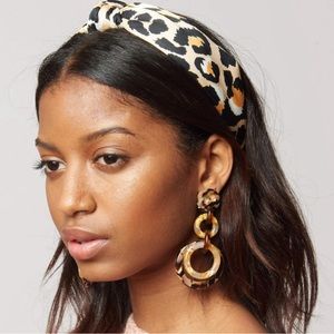 Lele Sadoughi SILK LEOPARD PRINT HEADBAND